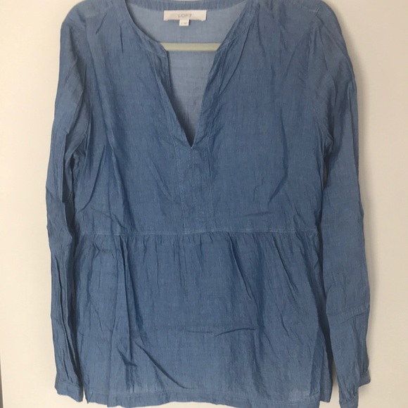Loft Chambray Long Tunic Medium - Picture 1 of 8